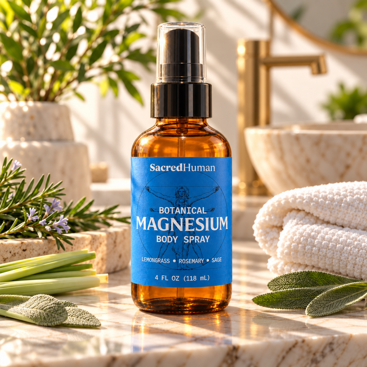 SacredHuman Botanical Magnesium Body Spray