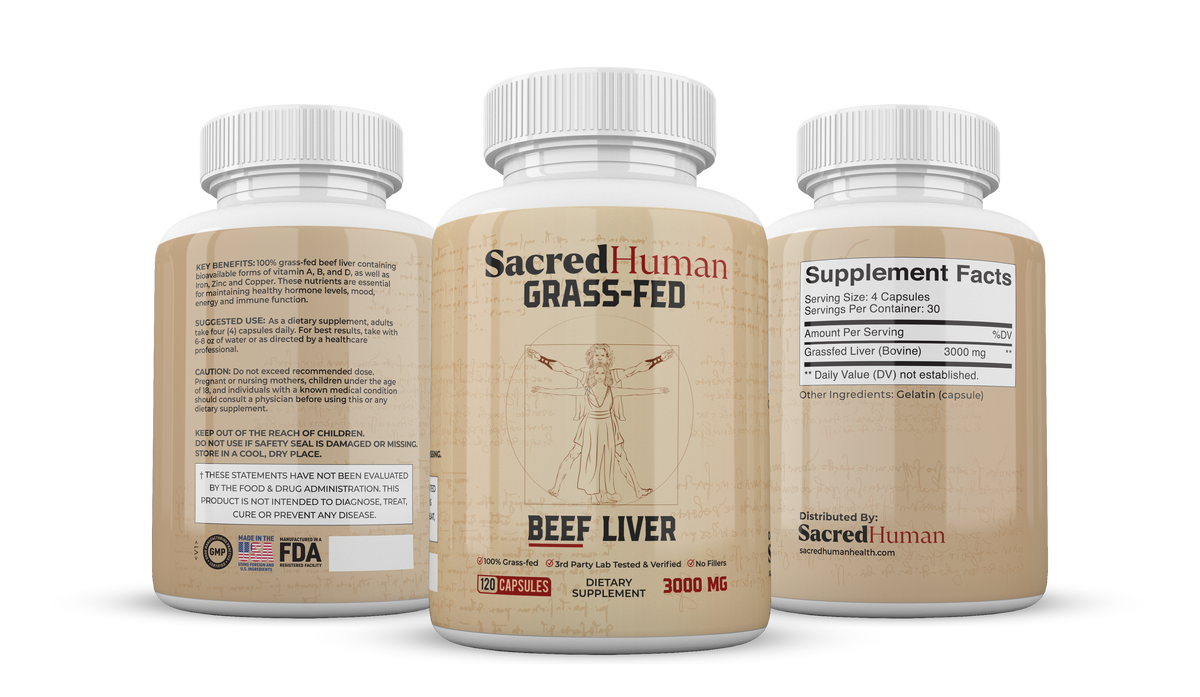 Scarded Human 100% Grass-Fed Beef Liver Capsules | Sacred Human Health
