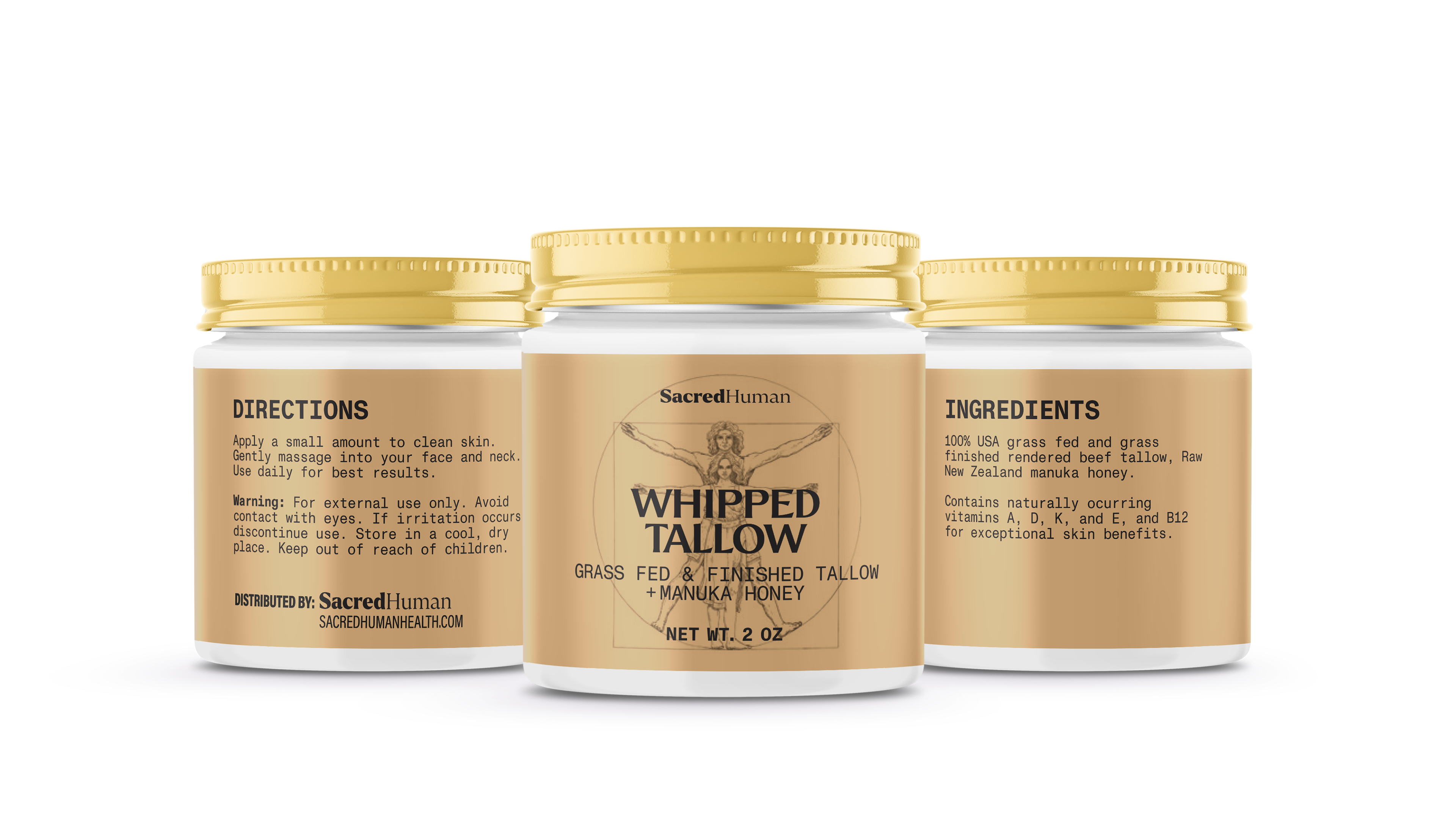 SacredHuman Whipped Tallow + Manuka Honey Moisturizer